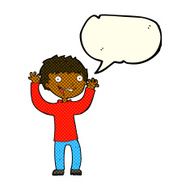 cartoon excited boy with speech bubble N83
