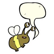 cartoon happy bee with speech bubble N11