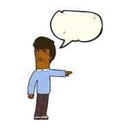 cartoon man pointing with speech bubble N115