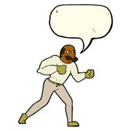 cartoon retro boxer man with speech bubble N6