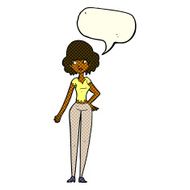 cartoon pretty woman with speech bubble N156