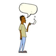 cartoon annoyed smoker with speech bubble N5