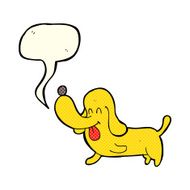 cartoon happy dog with speech bubble N45