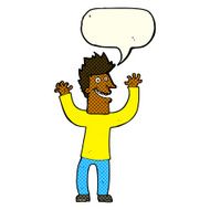 cartoon excited man with speech bubble N39