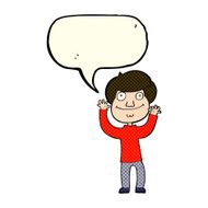 Cartoon happy boy with speech bubble N139