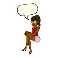cartoon pretty woman with speech bubble N157