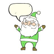 cartoon happy santa claus with speech bubble N18