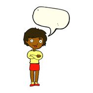 cartoon annoyed woman with speech bubble N108