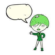 cartoon vampire girl with speech bubble N130