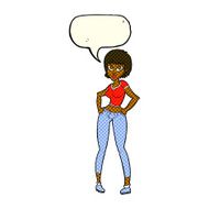 cartoon pretty woman with speech bubble N159
