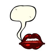 cartoon sexy halloween lips symbol with speech bubble N5
