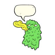 cartoon gross ghost with speech bubble N27