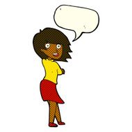 cartoon happy woman with speech bubble N148