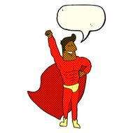 cartoon superhero with speech bubble N12