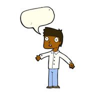 cartoon shocked man with speech bubble N65