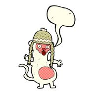 funny cartoon monkey with speech bubble N6