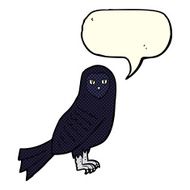 Cartoon owl with speech bubble N38