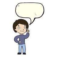 cartoon boy with idea speech bubble N47