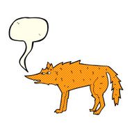 cartoon fox with speech bubble N12