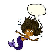 cartoon mermaid with speech bubble N38