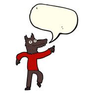 cartoon wolf man with speech bubble N25