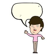 cartoon unhappy boy with speech bubble N34