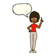 cartoon woman explaining her point with speech bubble N21