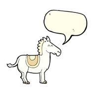 cartoon donkey with speech bubble N4