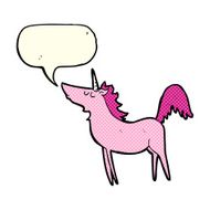 cartoon unicorn with speech bubble N23