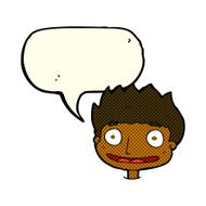Cartoon happy boy with speech bubble N140