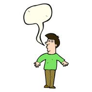 cartoon surprised man with speech bubble N81