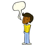cartoon calm man with speech bubble N6