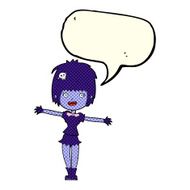 cartoon happy vampire girl with speech bubble N24