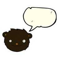 cartoon black bear head with speech bubble N5
