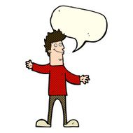 cartoon happy man with speech bubble N269