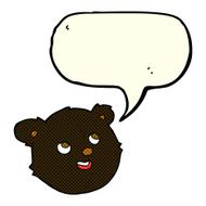 cartoon black bear face with speech bubble N17