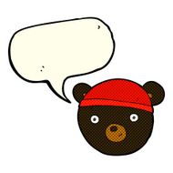 cartoon black bear face with speech bubble N18