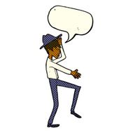 cartoon fashionable man with speech bubble N6