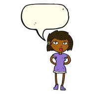 cartoon woman with speech bubble N18