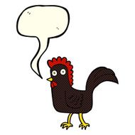 cartoon chicken with speech bubble N10