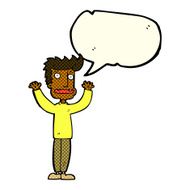 cartoon stressed man with speech bubble N42