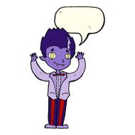 cartoon vampire boy with speech bubble N6
