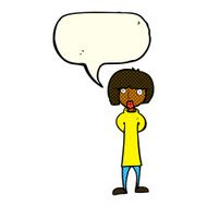 cartoon curious woman with speech bubble N34