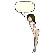 cartoon attractive girl with speech bubble N12