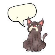 cartoon grumpy little dog with speech bubble N6