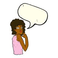 cartoon surprised woman with speech bubble N144