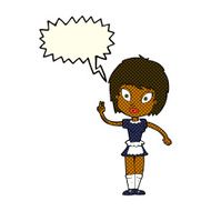 cartoon maid with speech bubble N24
