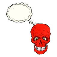 cartoon spooky skull with speech bubble N88