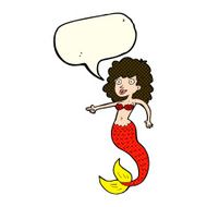cartoon mermaid with speech bubble N39