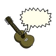 cartoon guitar with speech bubble N3